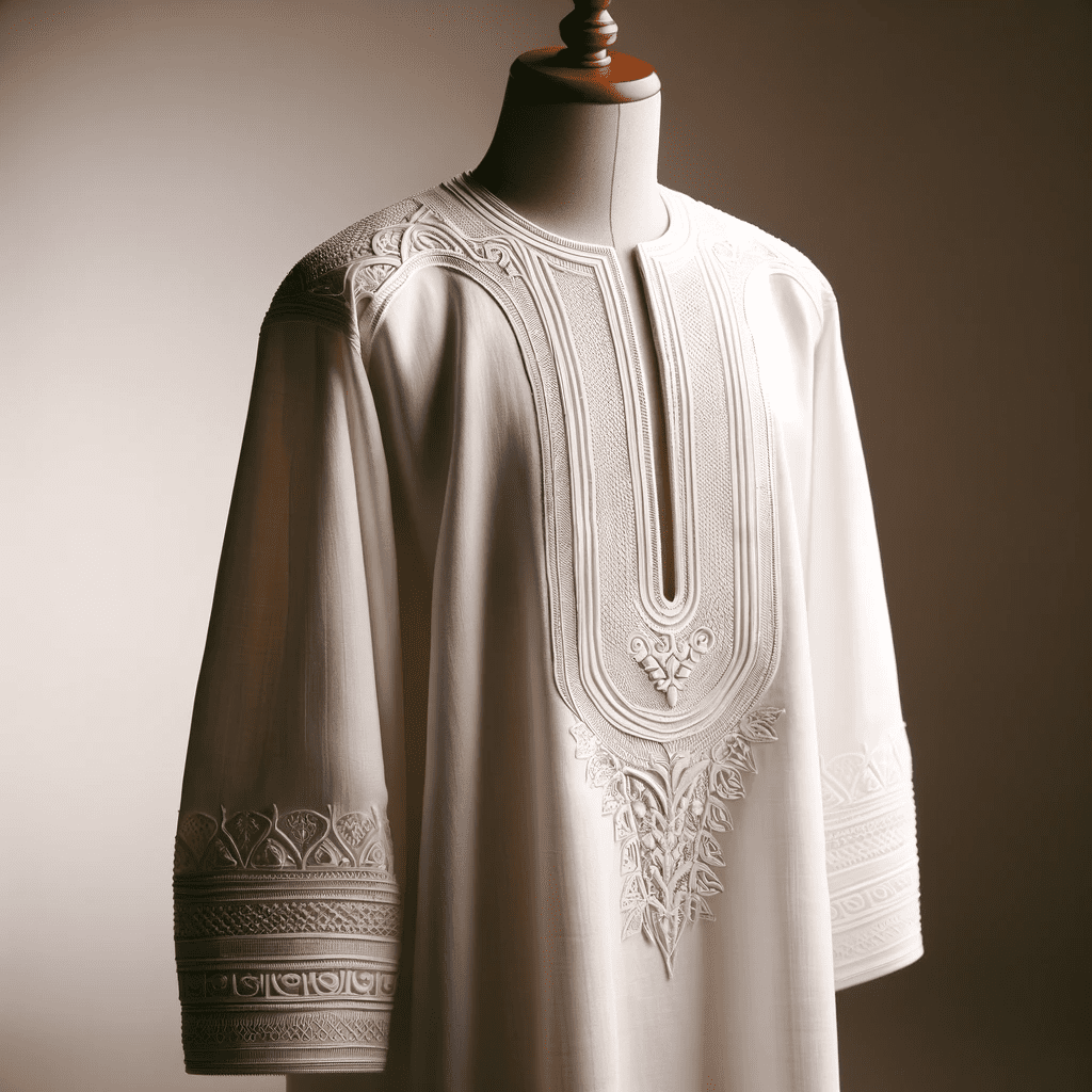 A kanzu, which is a traditional Tanzanian garment worn by men