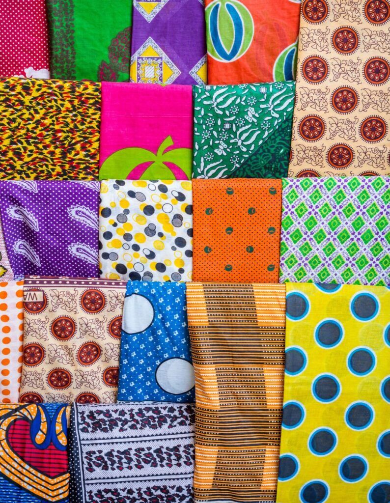 Kitenge fabric with colourful patterns